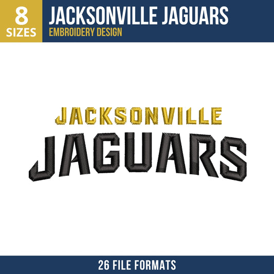Jacksonville Jaguars Stacked Wordmark Embroidery Design