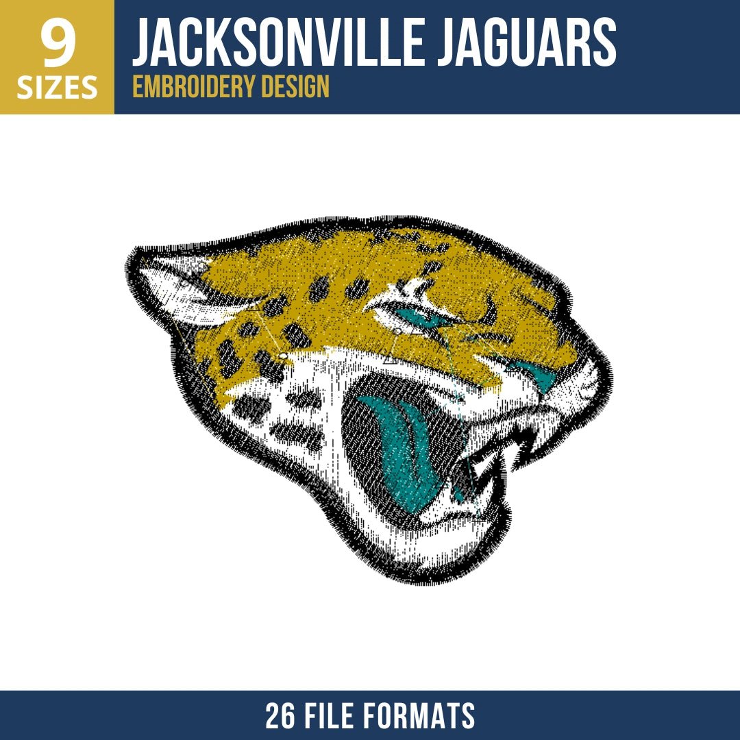 Jacksonville Jaguars Primary Logo Embroidery Design