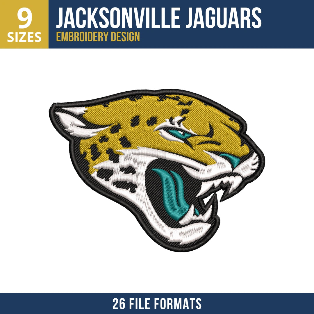 Jacksonville Jaguars Primary Logo Embroidery Design