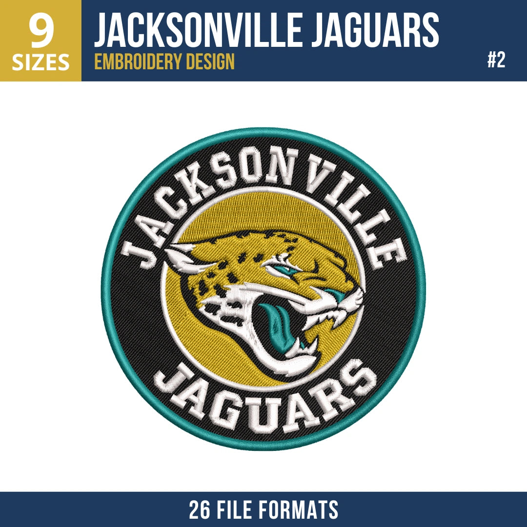 Jacksonville Jaguars Embroidery Bundle 7 Designs NFL