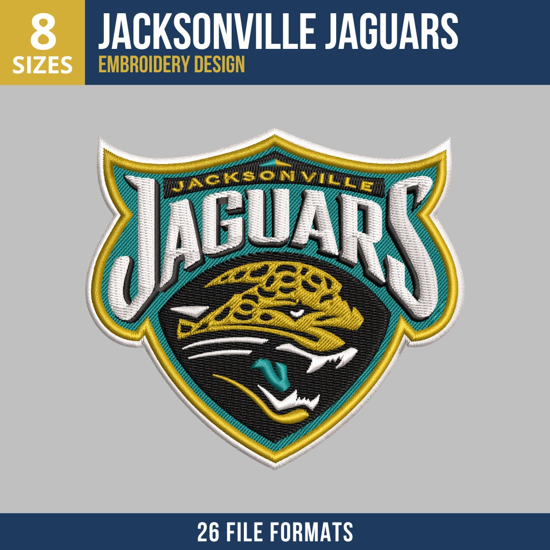 Jacksonville Jaguars Full Shield Crest Embroidery Design