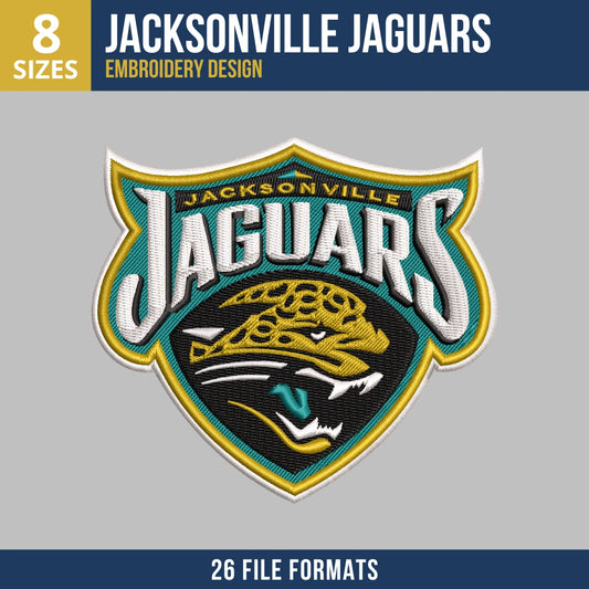 Jacksonville Jaguars Full Shield Crest Embroidery Design
