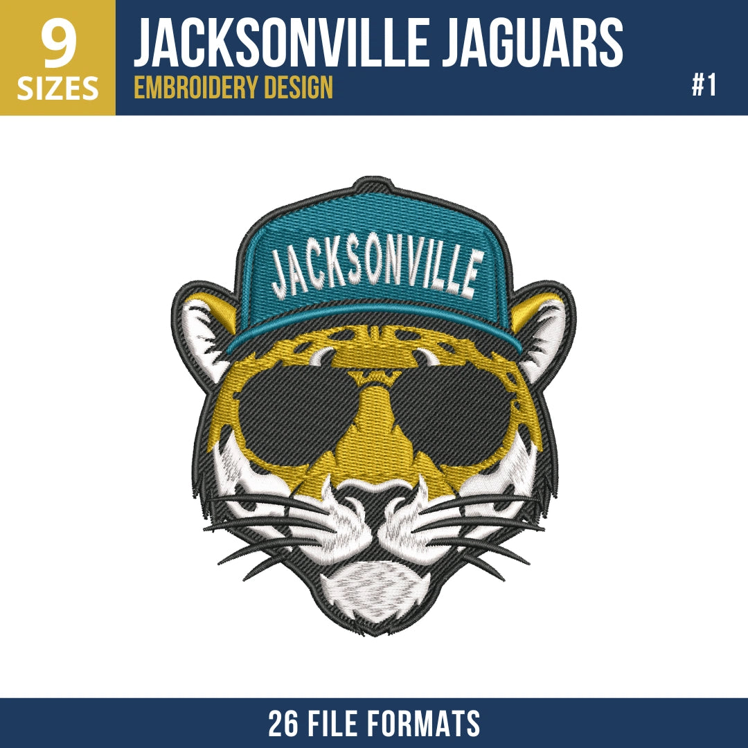 Jacksonville Jaguars Embroidery Bundle 7 Designs NFL