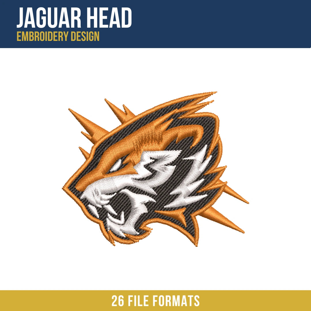Jaguar Head Embroidery Design