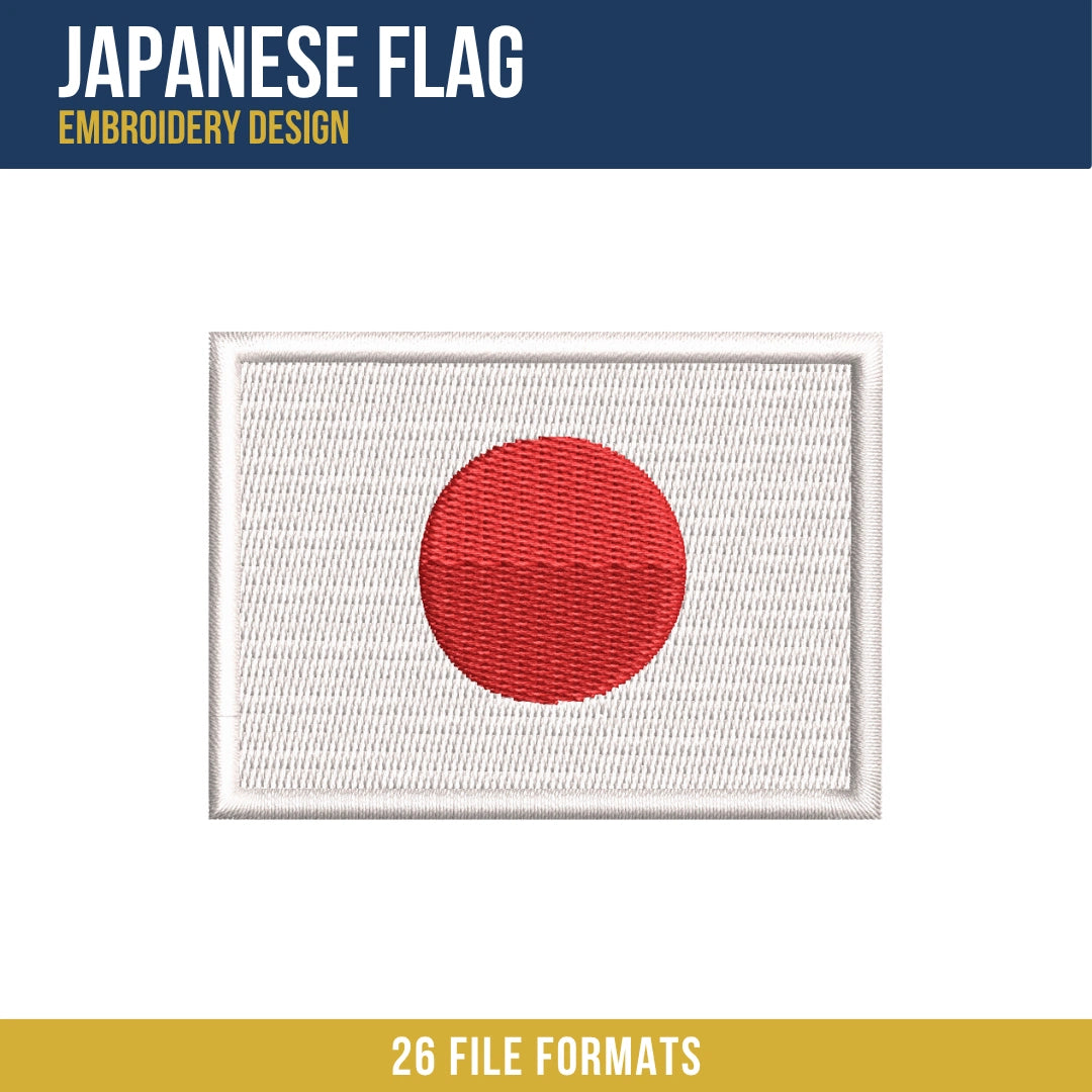 Japanese Flag Embroidery Design
