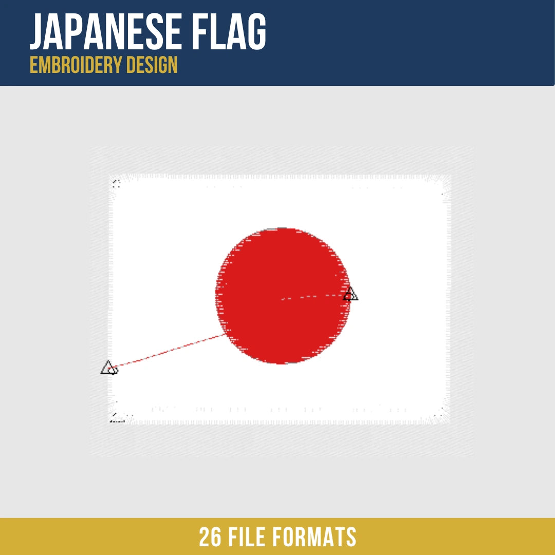 Japanese Flag Embroidery Design