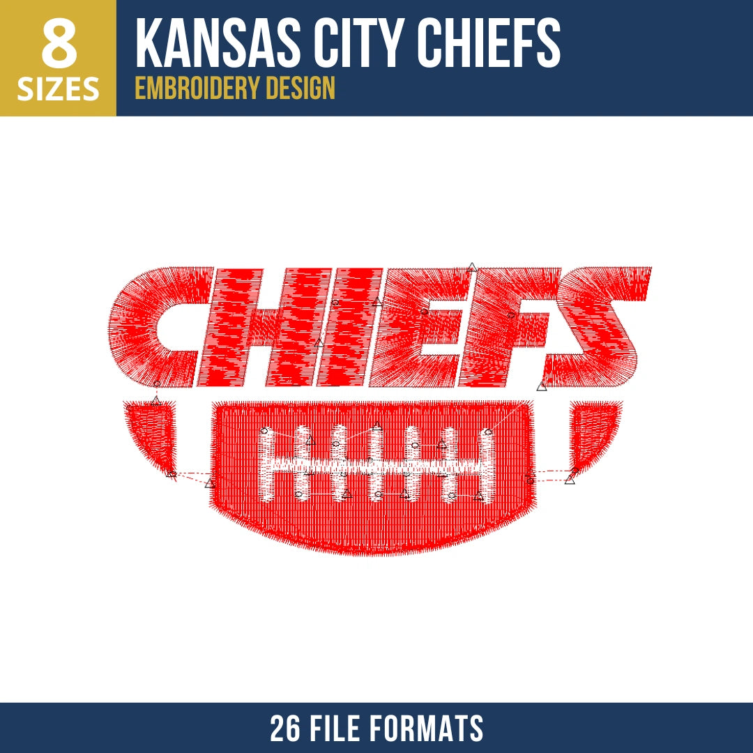 Kansas City Chiefs Football Badge Embroidery Design