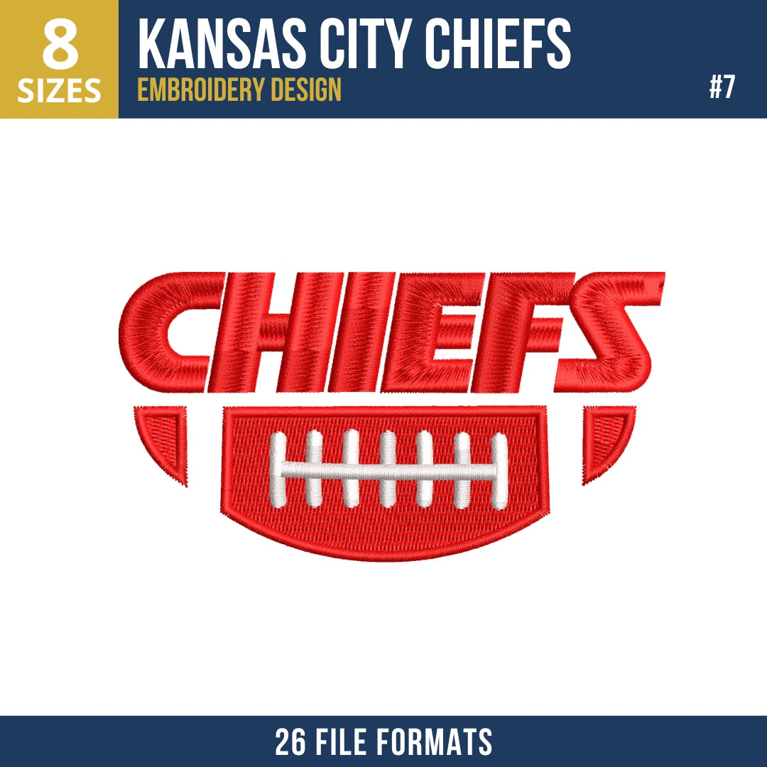 Kansas City Chiefs Embroidery Bundle 8 Designs | NFL