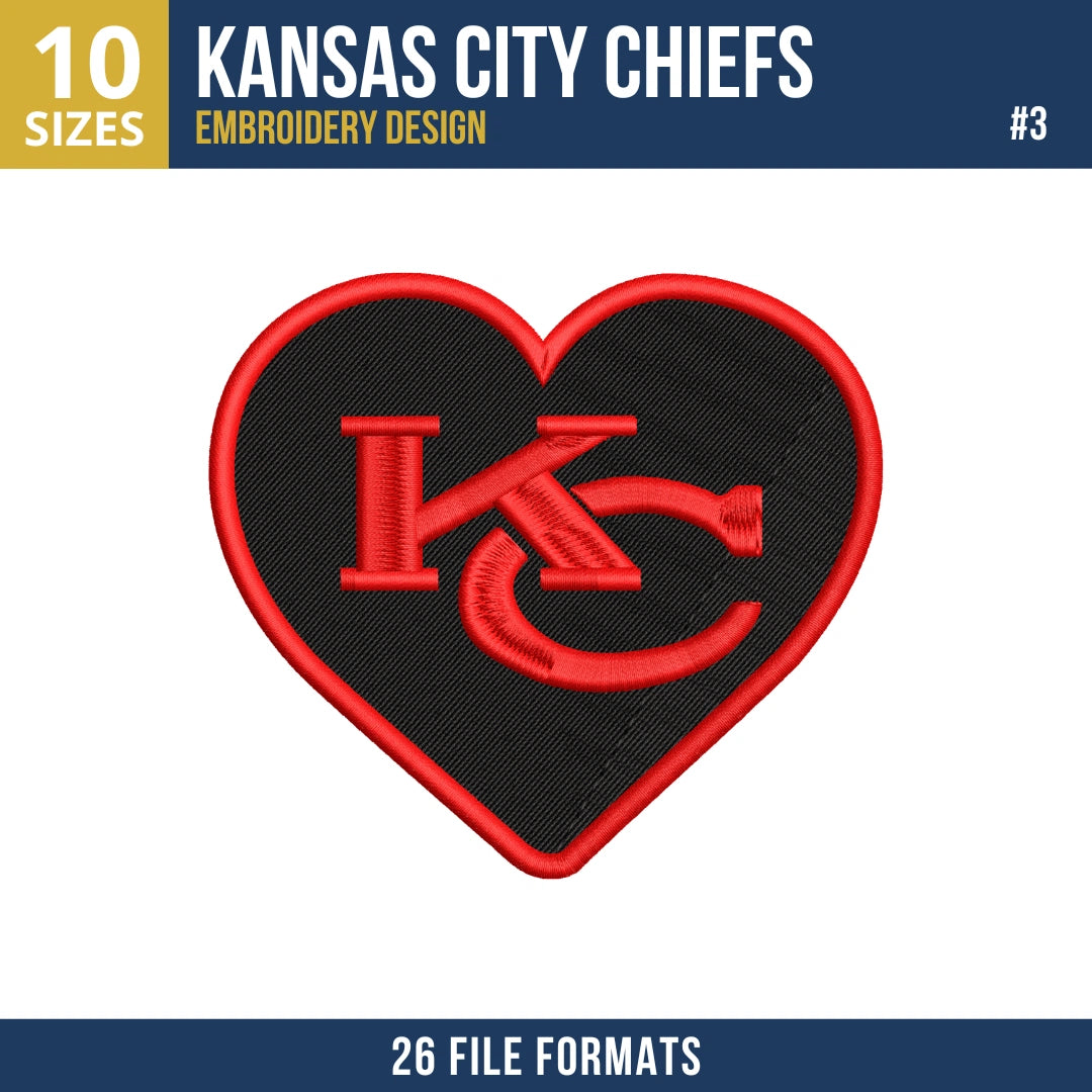 Kansas City Chiefs Embroidery Bundle 8 Designs | NFL