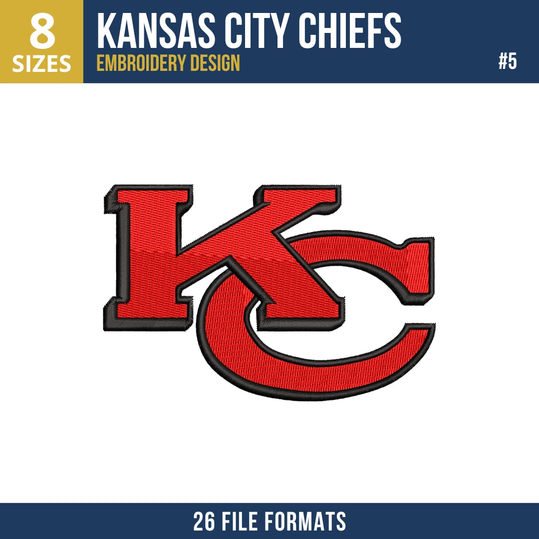 Kansas City Chiefs Embroidery Bundle 8 Designs | NFL