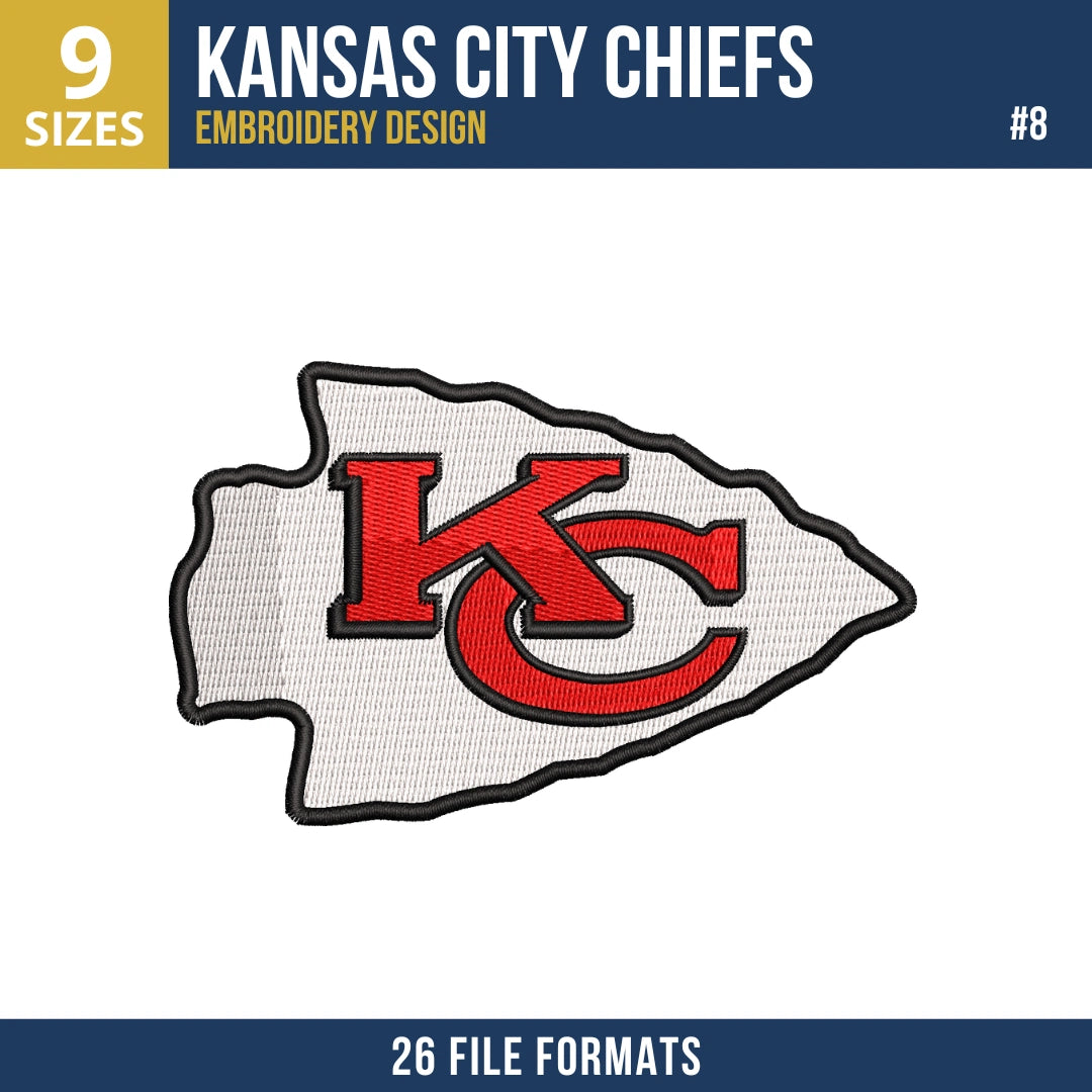 Kansas City Chiefs Embroidery Bundle 8 Designs | NFL