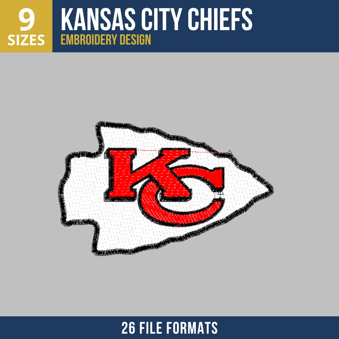 Kansas City Chiefs Arrowhead Primary Logo Embroidery Design