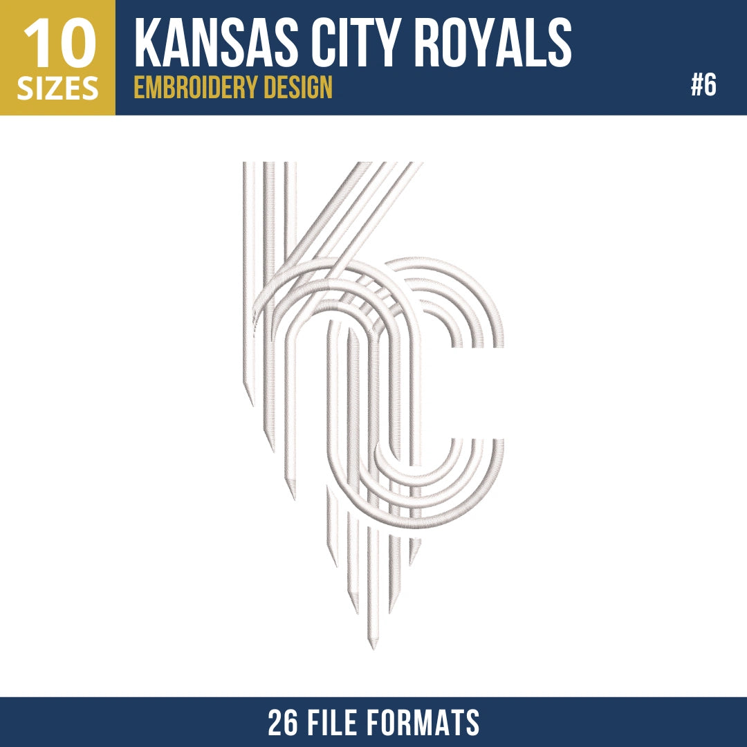 Kansas City Royals Embroidery Bundle – 7 Designs, 26 Formats