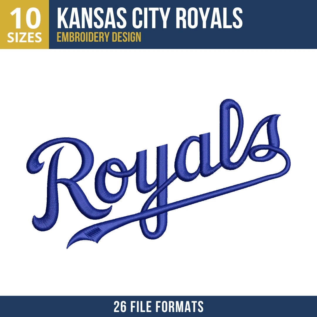 Kansas City Royals Wordmark Embroidery Design