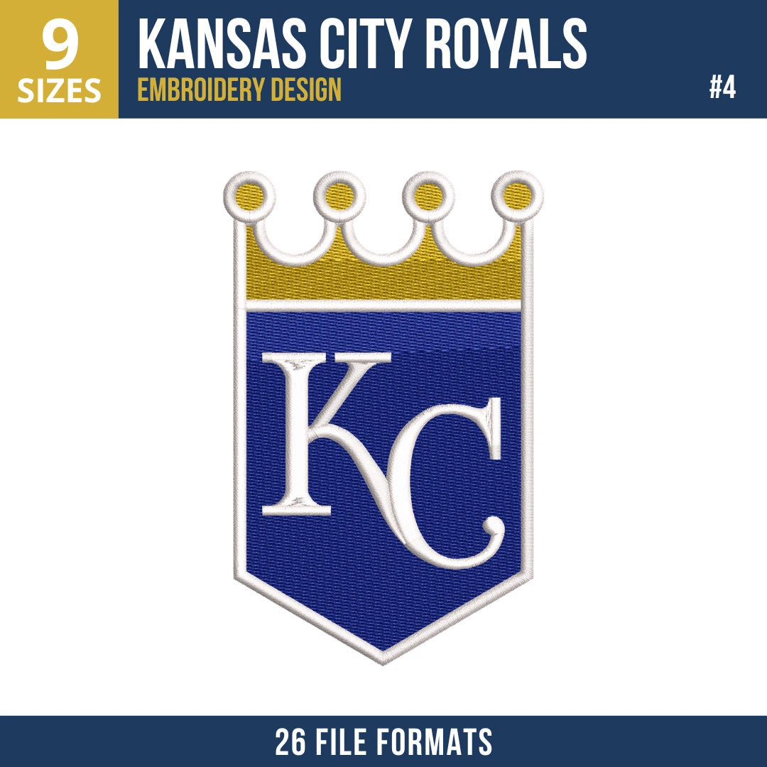 Kansas City Royals Embroidery Bundle – 7 Designs, 26 Formats