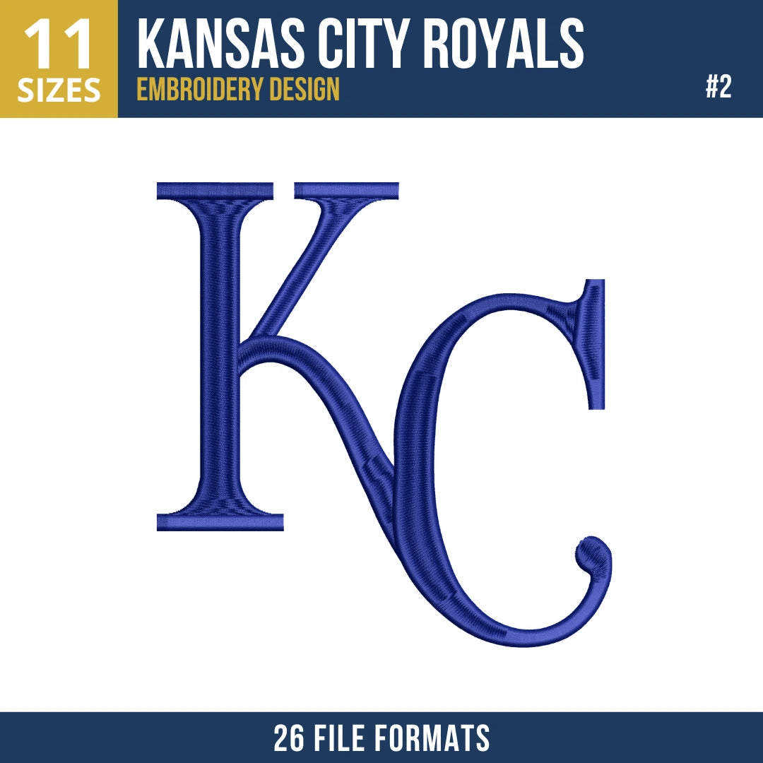Kansas City Royals Embroidery Bundle – 7 Designs, 26 Formats