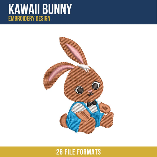 Kawaii Bunny Embroidery Design