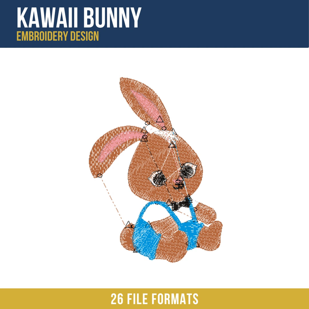 Kawaii Bunny Embroidery Design