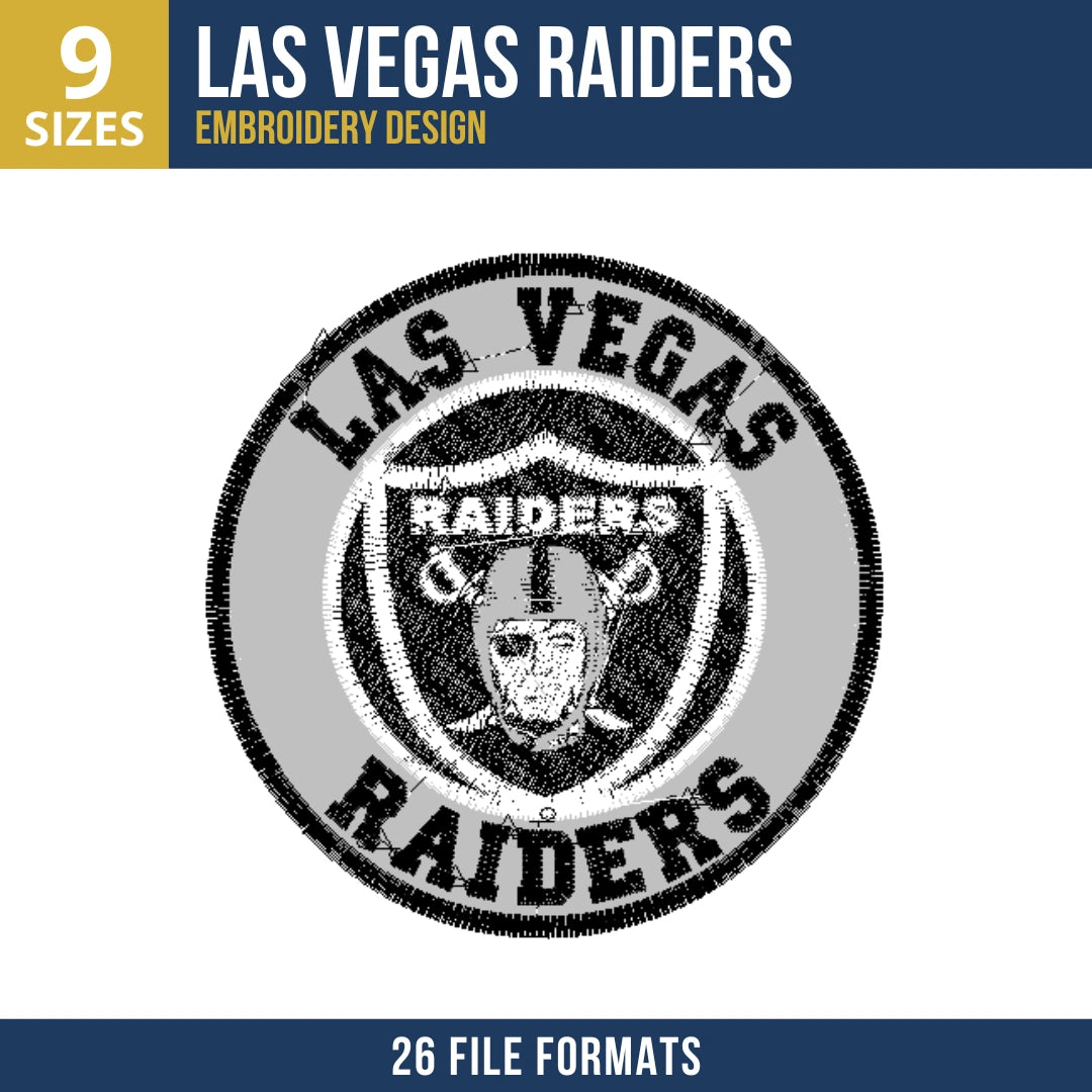 Las Vegas Raiders Circle Badge Embroidery Design
