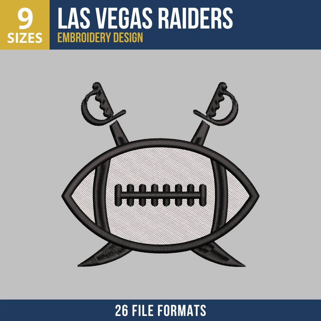 Las Vegas Raiders Crossed Swords Embroidery Design