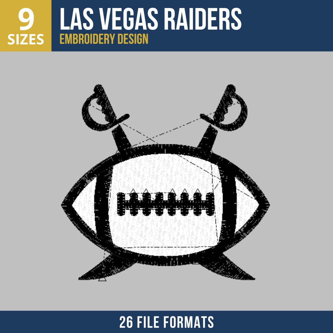 Las Vegas Raiders Crossed Swords Embroidery Design