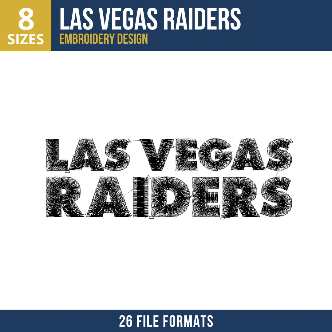 Las Vegas Raiders Stacked Wordmark Embroidery Design