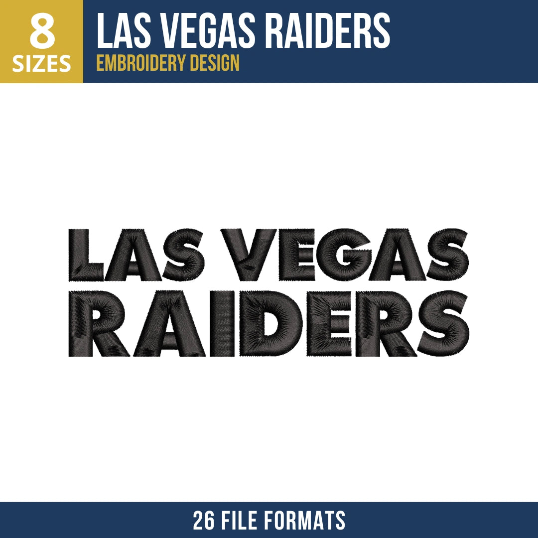 Las Vegas Raiders Stacked Wordmark Embroidery Design