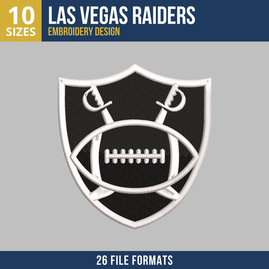 Las Vegas Raiders Shield Crest Embroidery Design