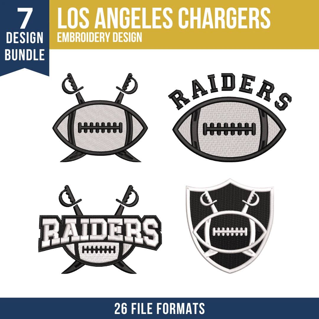 Las Vegas Raiders Embroidery Bundle 7 Designs NFL