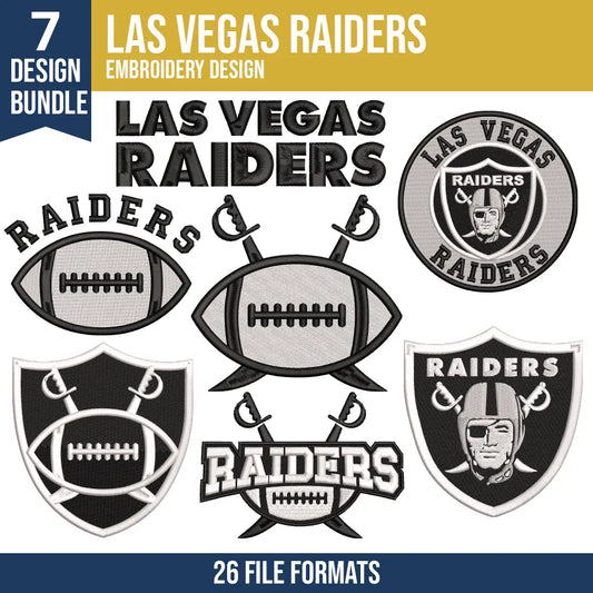 Las Vegas Raiders Embroidery Bundle 7 Designs NFL