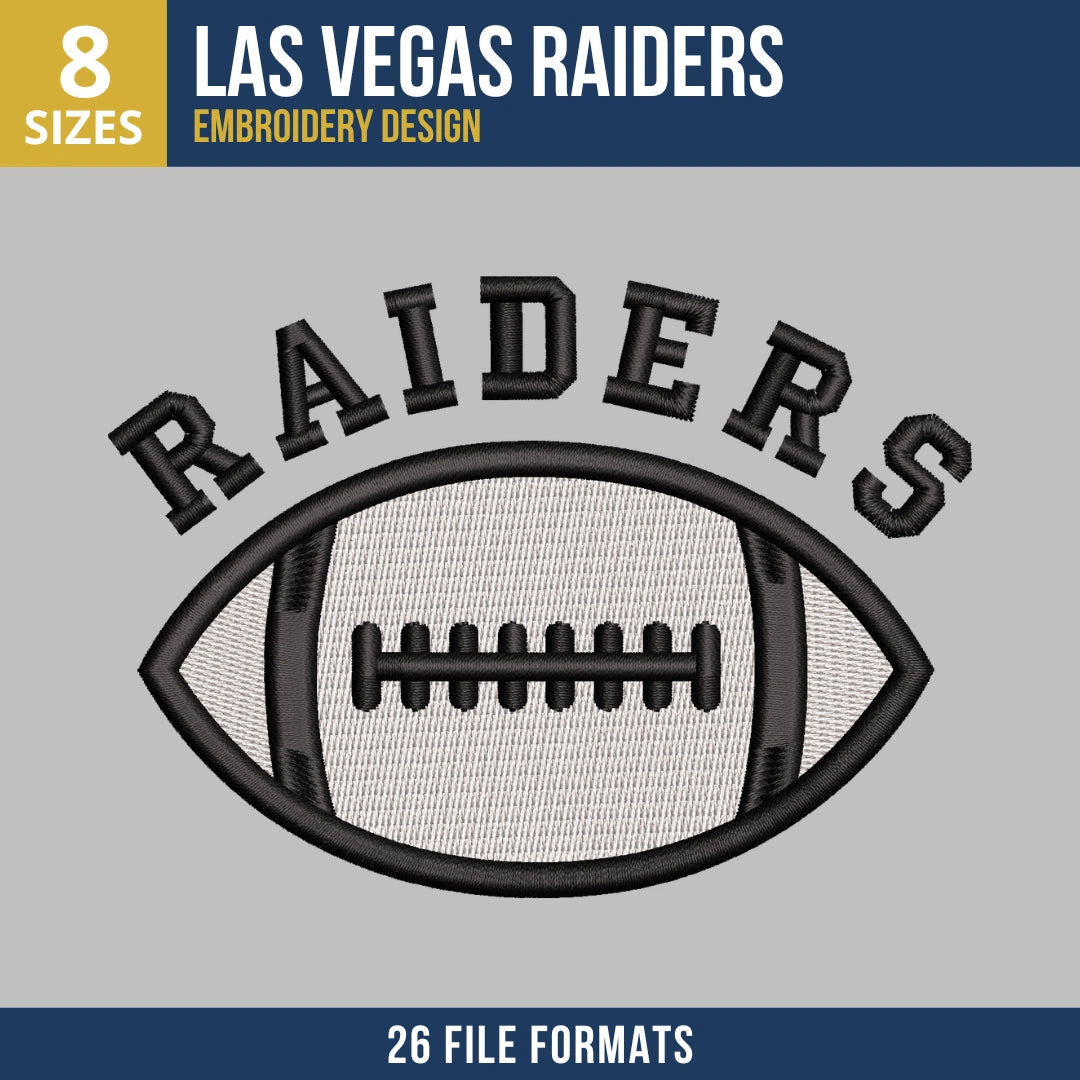 Las Vegas Raiders Arched Wordmark Football Embroidery Design
