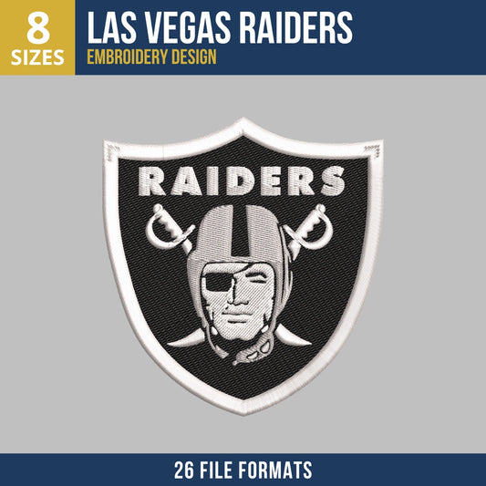 Las Vegas Raiders Primary Shield Logo Embroidery Design