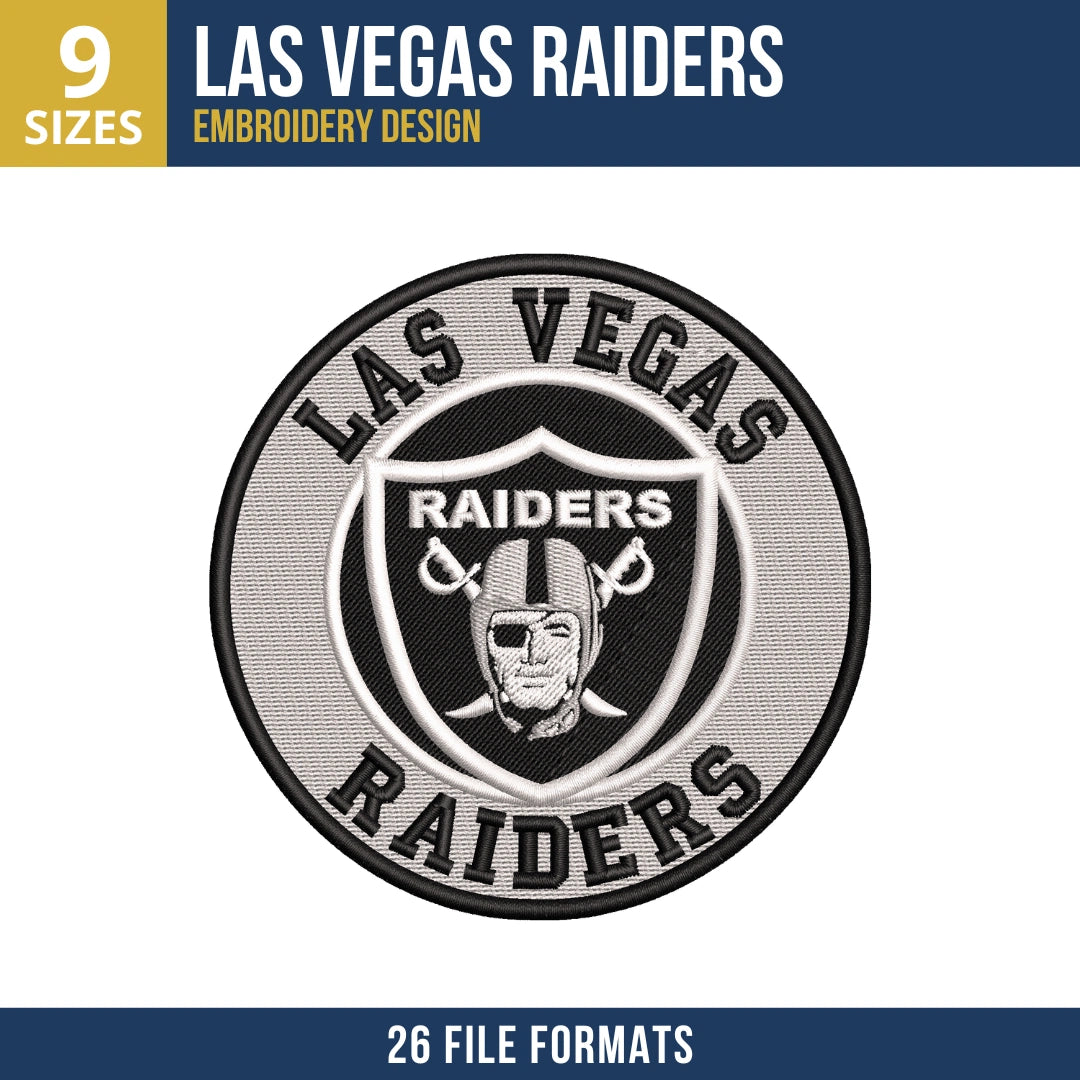 Las Vegas Raiders Circle Badge Embroidery Design