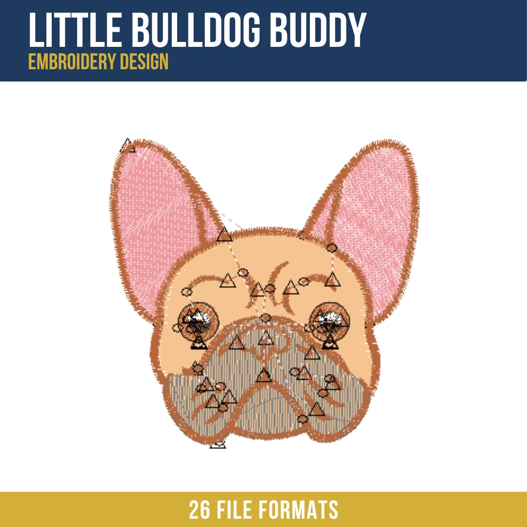Bulldog Buddy Embroidery Design