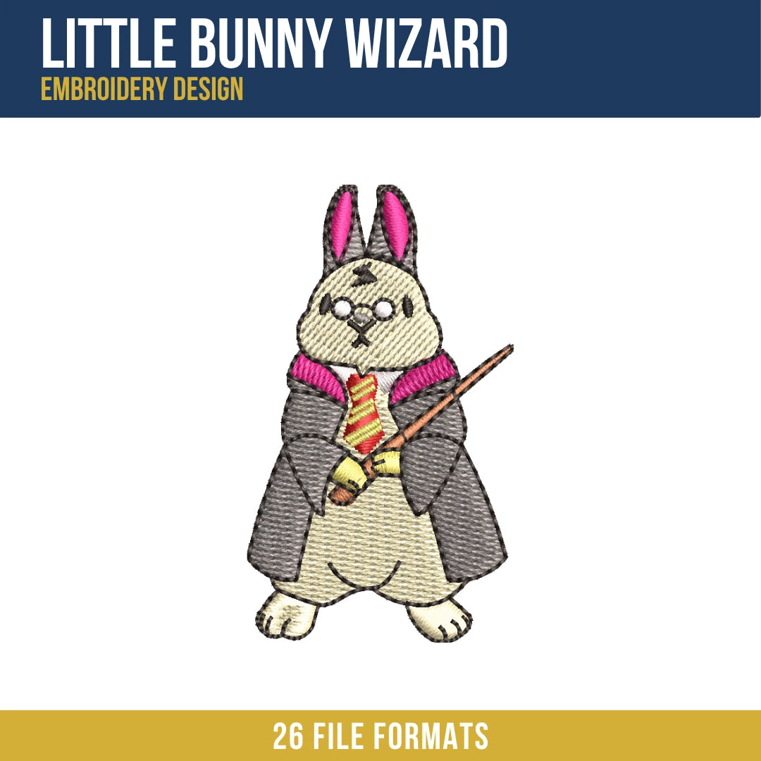 Bunny Wizard Embroidery Design