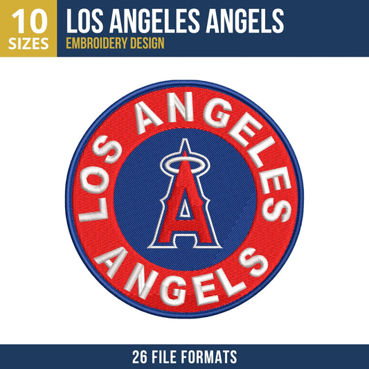 Los Angeles Angels Circular Badge Embroidery Design