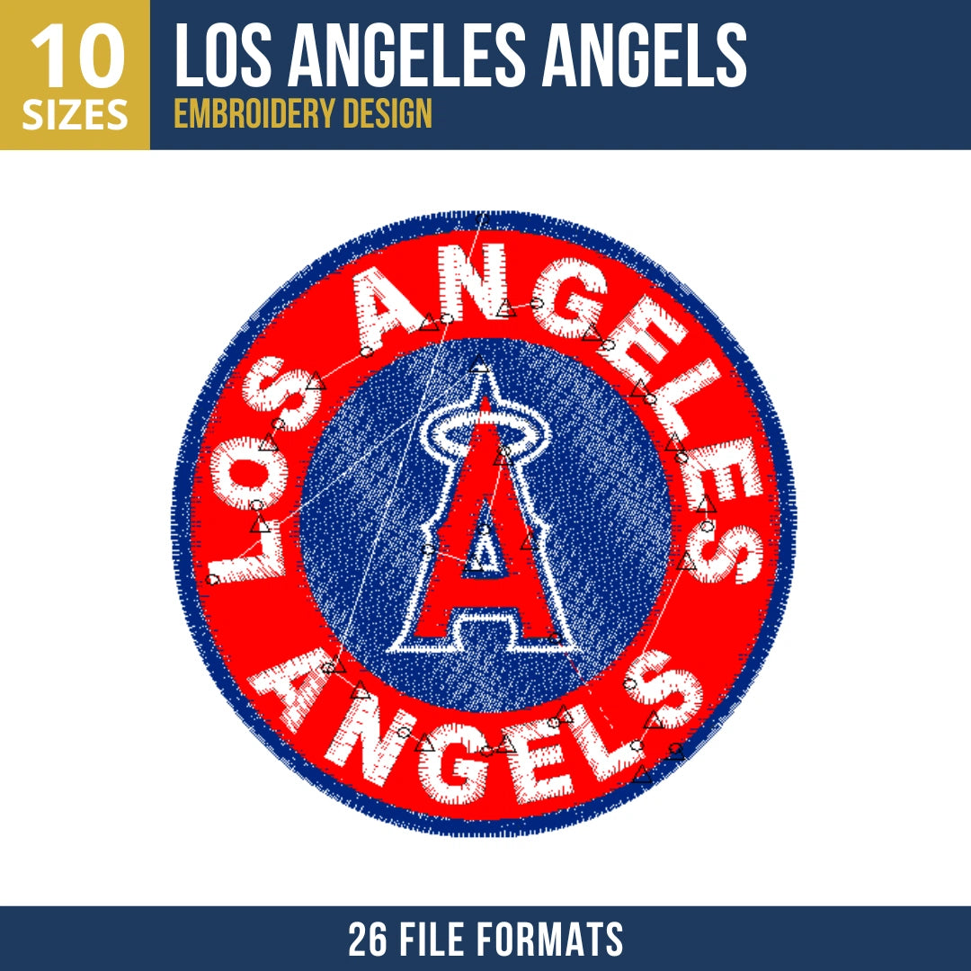 Los Angeles Angels Circular Badge Embroidery Design