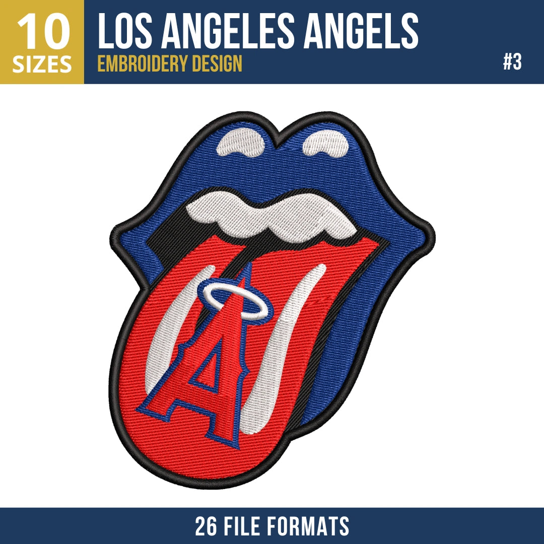 Los Angeles Angels Embroidery Bundle – 7 Designs, 26 Formats