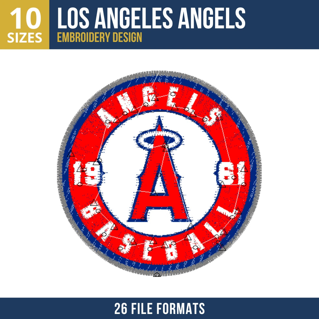 Los Angeles Angels Baseball Heritage Badge Embroidery Design
