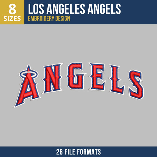 Los Angeles Angels Arched Wordmark Embroidery Design