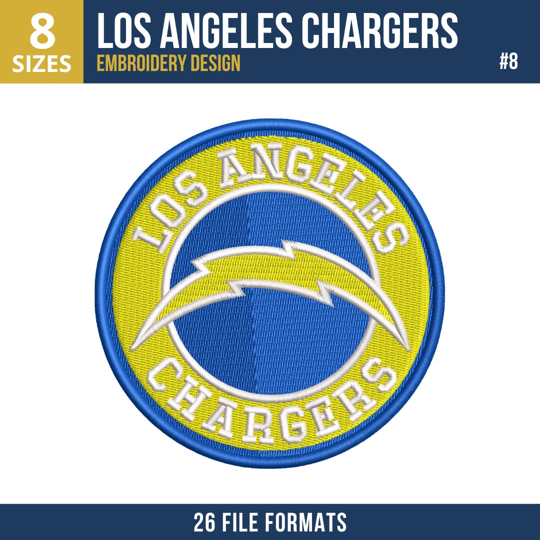 Los Angeles Chargers Embroidery Design Bundle – 10 NFL Designs