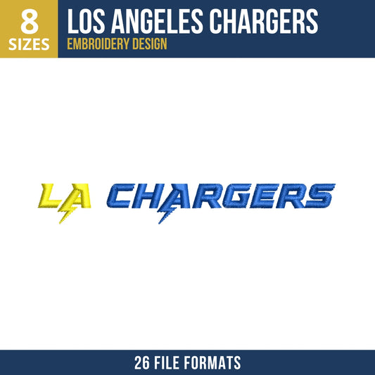 Los Angeles Chargers Wordmark Embroidery Design 