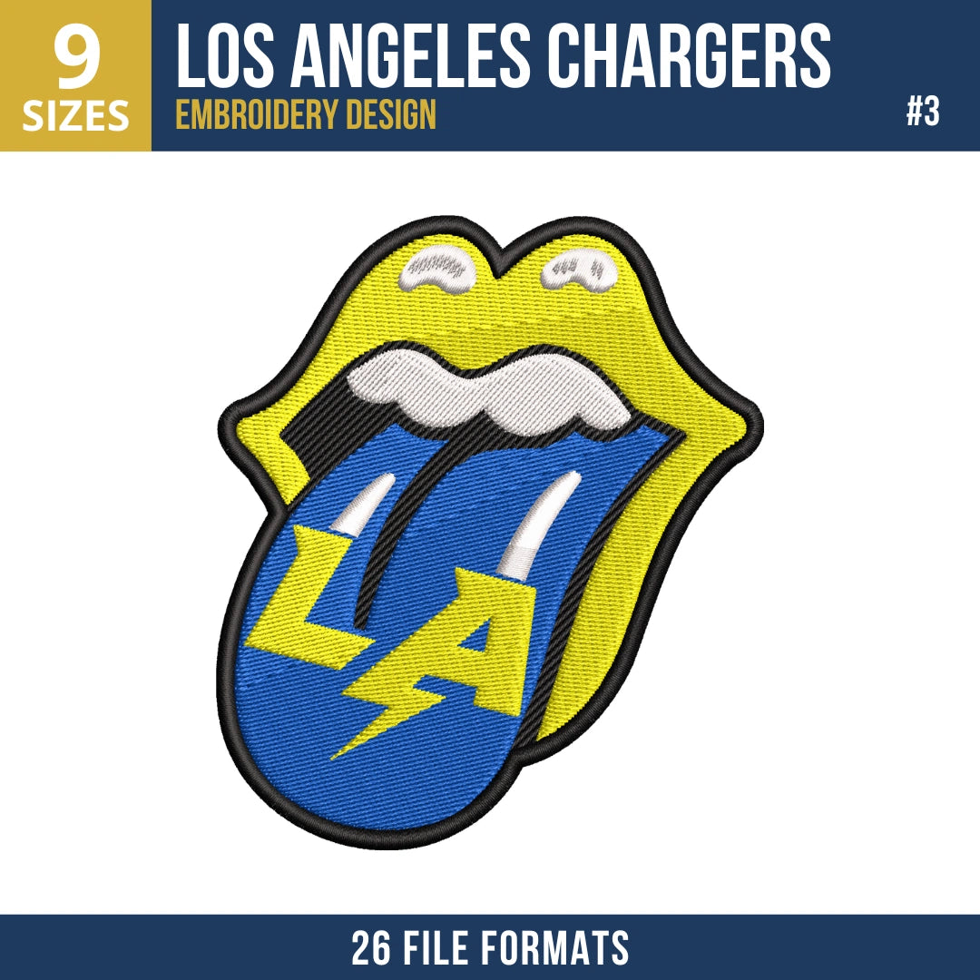 Los Angeles Chargers Embroidery Design Bundle – 10 NFL Designs