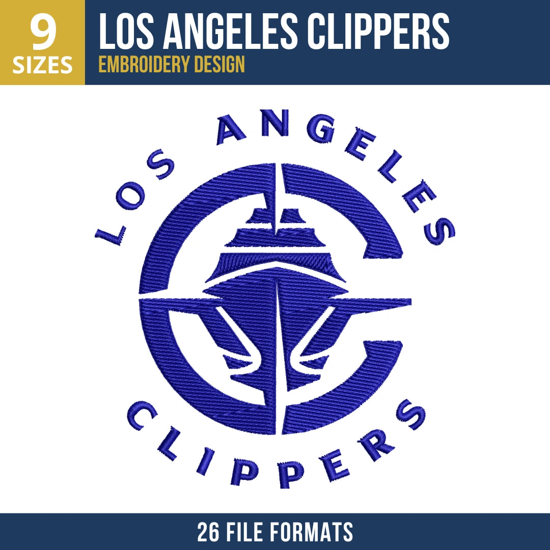 Los Angeles Clippers Circular Logo Embroidery Design