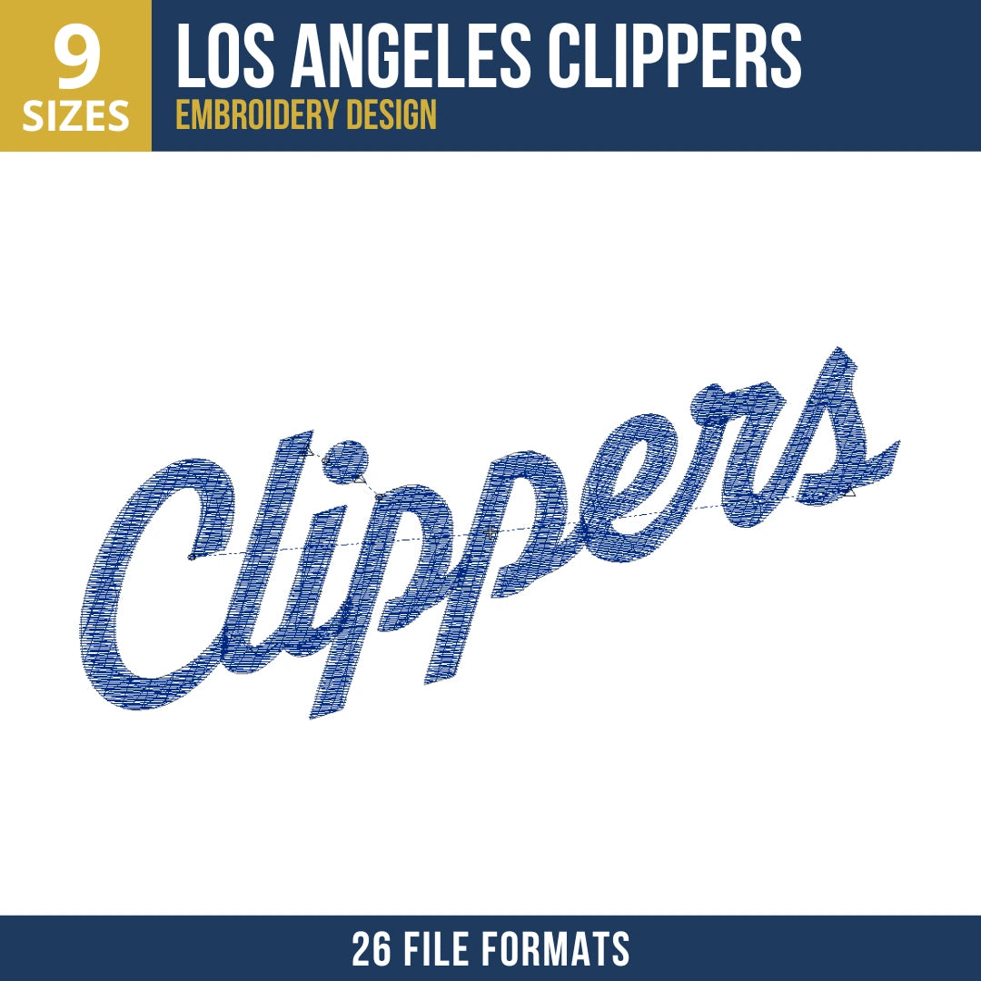 Los Angeles Clippers Wordmark Embroidery Design