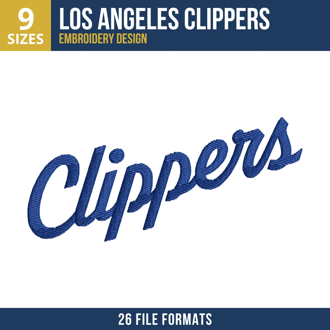 Los Angeles Clippers Wordmark Embroidery Design