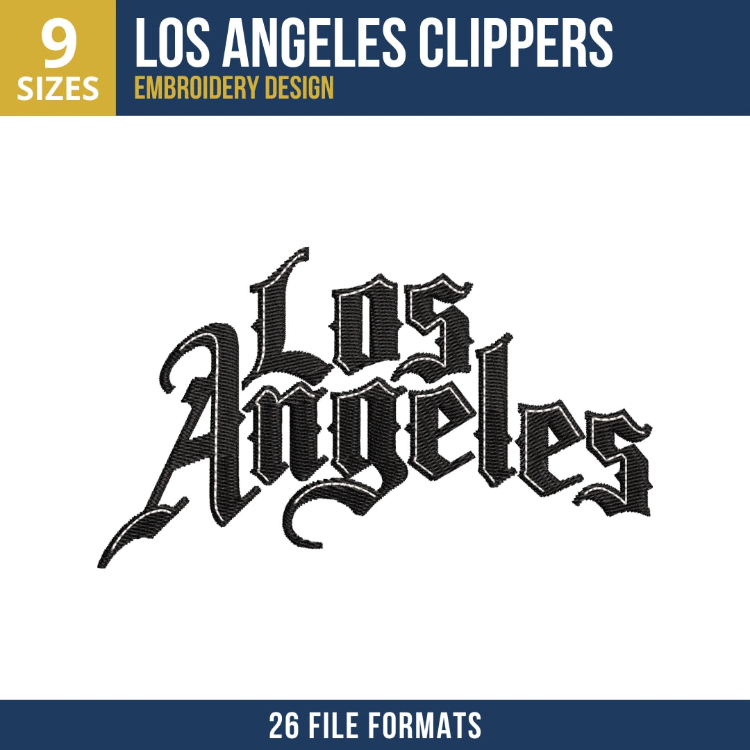 Los Angeles Clippers Gothic Los Angeles Embroidery Design
