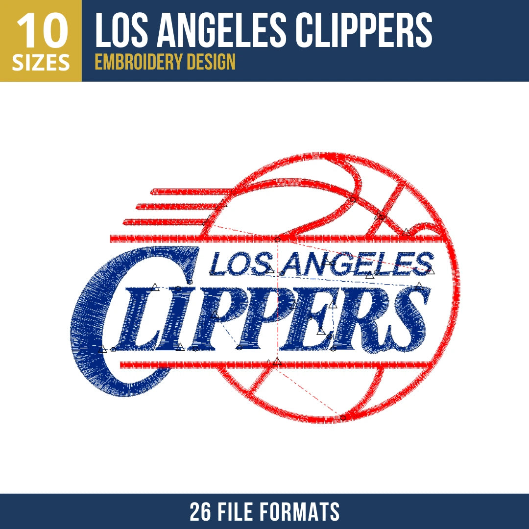 Los Angeles Clippers Basketball Outline Embroidery Design