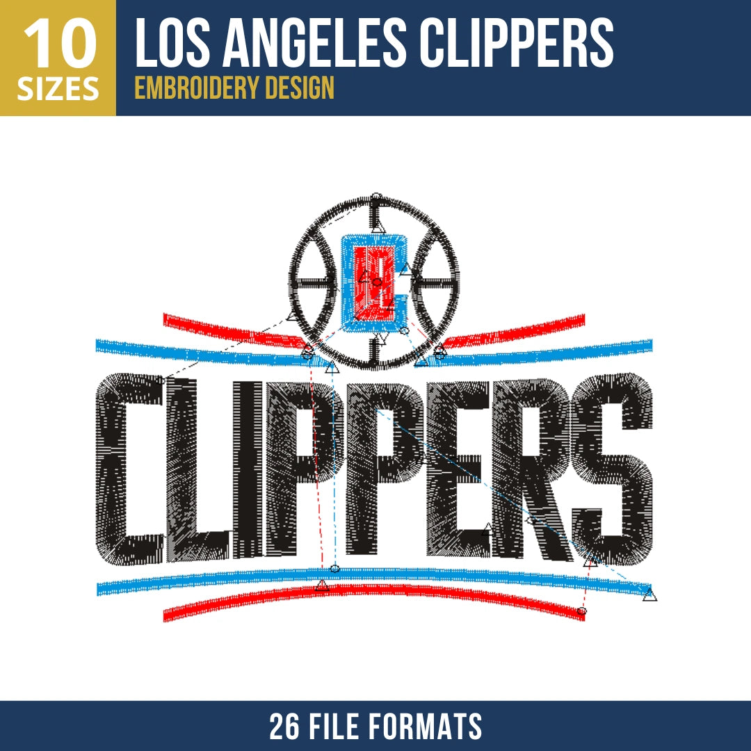 Los Angeles Clippers Icon Embroidery Design