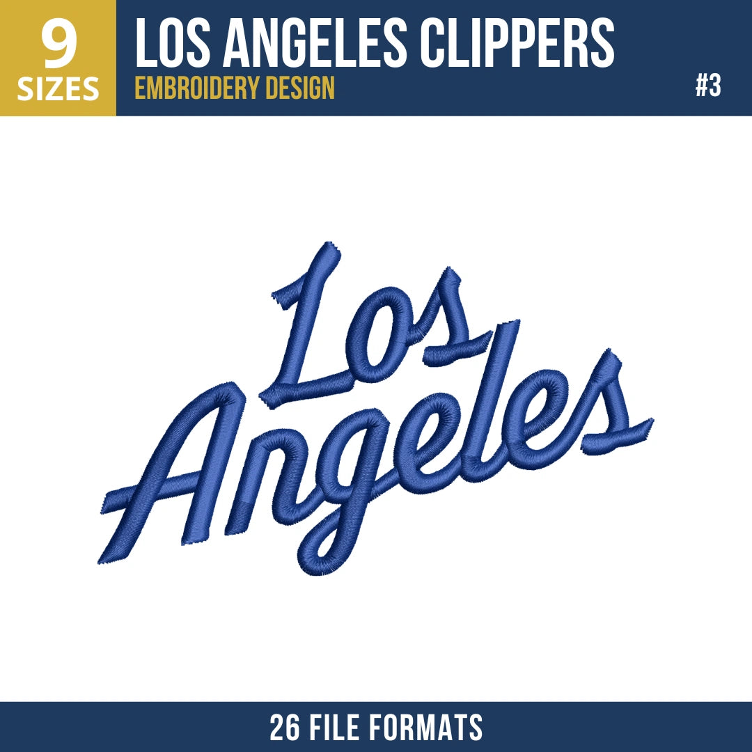 Los Angeles Clippers Embroidery Design Bundle | 10 NBA Logo Files
